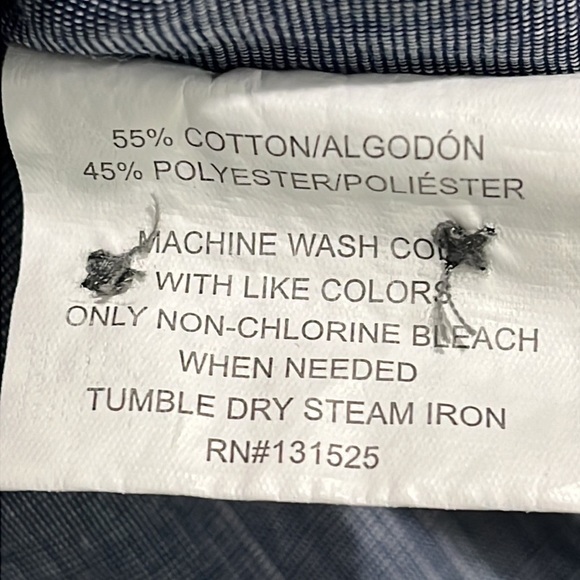 Airwalk Button Down Shirt Blue Chambray Long Sleeve Skater Grunge Sz L 90s Y2K - Picture 10 of 11